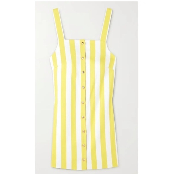 NWT Miguelina Pippa Striped Italian Jumper Dress Yellow White Sz S - Picture 3 of 16